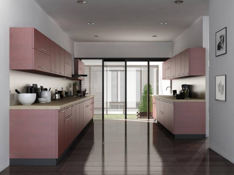 طراحی دکوراسیون داخلی آشپزخانه با دیوارهای موازی